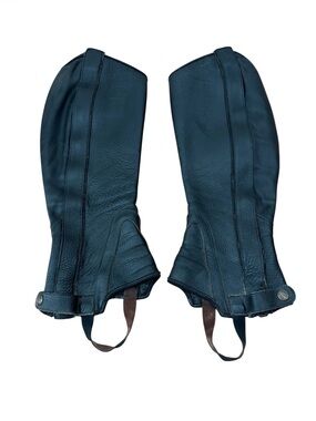 Grand Prix Black Leather Half Chaps
